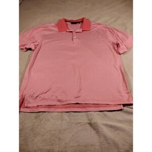 Tasso Elba 5 Iron Men M Golf Polo Shirt Short Sleeve Coral Salmon 100% Pima Cott